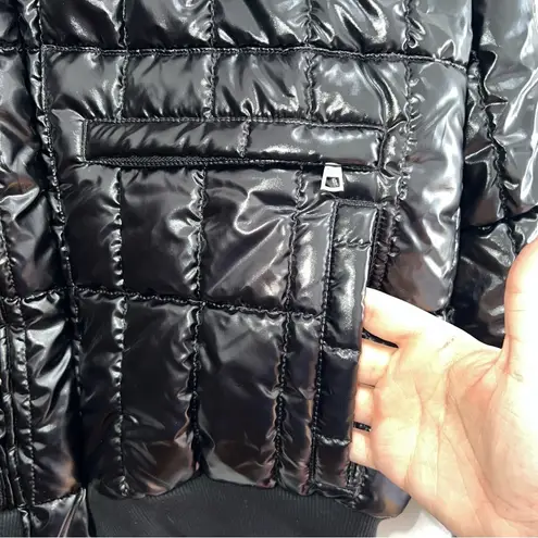 NEW NWT RtA Inessa Patent Quilted Jacket In Black Size L
