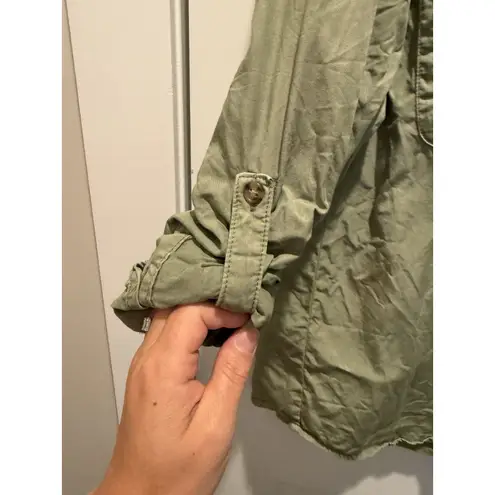 Sanctuary  Womens Shirt Medium Green Button Up Military Long Sleeve Top