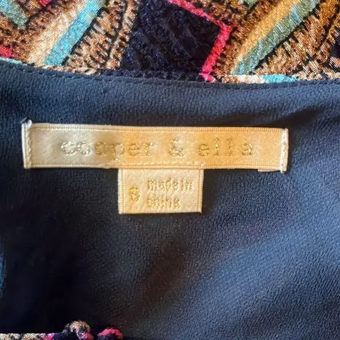 Cooper and Ella Blue Pink Abstract Print Textured Flowy Tank Top Camisole Small - Image 5