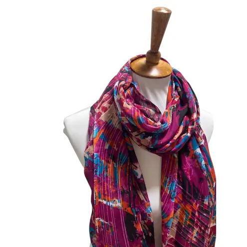 Boutique Abstract Print Blanket Scarf Pink One Size