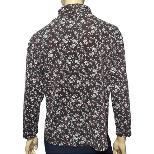 Woolrich  Women’s Size M Vintage Black Red Cream Floral Printed Turtleneck Top