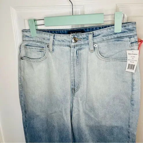 Juicy Couture  Malibu Dip Dye Wide Flate Leg Jeans Bright Blue Ombre 28 NWT