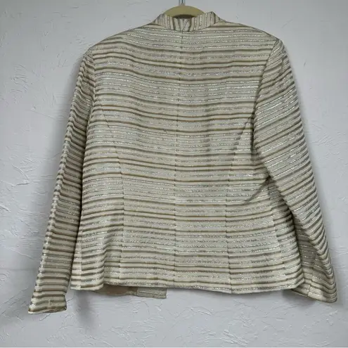 XScape Gold Striped Blazer Jacket With Shell Womens 14 Set Formal Dressy