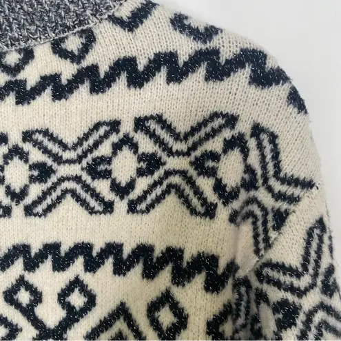 A New Day Fair Isle Mock Neck Cheers Chunky Knit Sparkle Sweater in XS Black - Image 7