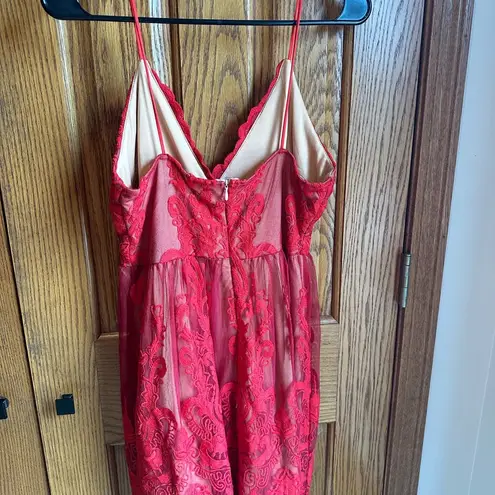 Southern Fried Chicks Red Lace Dress AUDINE Southern Fried Chics Antique Lace Western Boho Prom Sz M