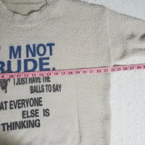 Funny Sayings I'm Not Rude Casual Long Sleeves crewneck sweater Pullover size XL