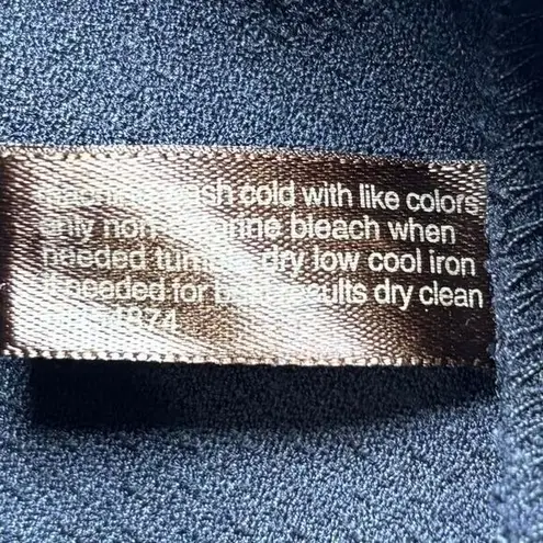 The Limited The Blue Black Sleeveless Dress Large Sheer Top Tie Belt Office Work