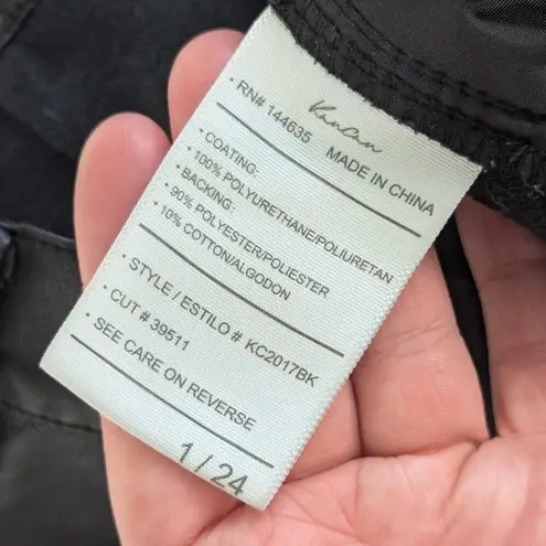 KanCan Rooney Ultra High Rise Faux Leather Joggers Pants Womens 24 Moto Biker Black