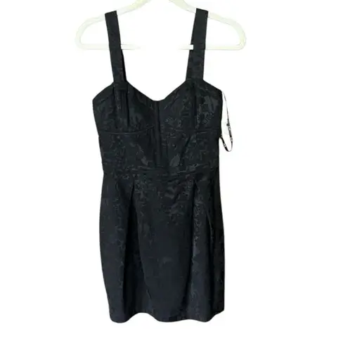 Bardot  Brocade Tulip Mini Black Dress