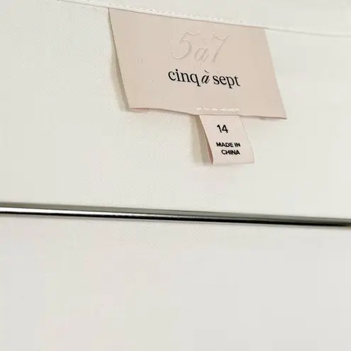 Cinq à Sept Cinq a Sept Camron Poplin Midi Dress 3/4 Sleeve White