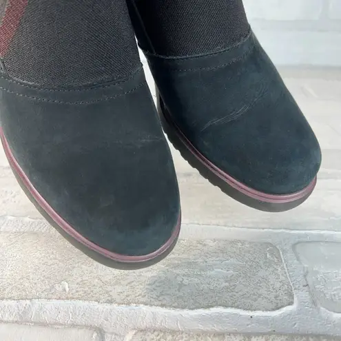 Munro Ankle Boots Womens 8 Black Suede Leather Comfort Stretch Casual Bootie