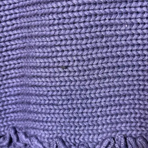J Jill Blueberry Women's Sweater Removable Knit Infinity Scarf Rolled Hem Size M Purple Size M