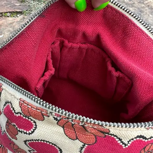 The Sak Sakroots Peace Red Circle Art Deco Cross Body Canvas Purse