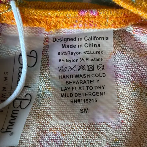 Beach Bunny Saddie bikini cover-up orange floral midi dress size S small NWT