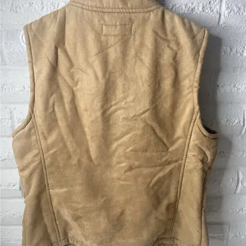 Caribbean Joe Vtg Women's lg Full Zip Vest let go 104521 Tan Southern Western