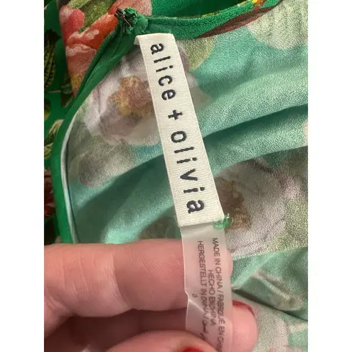Alice + Olivia Maxi Dress Loma Green Floral