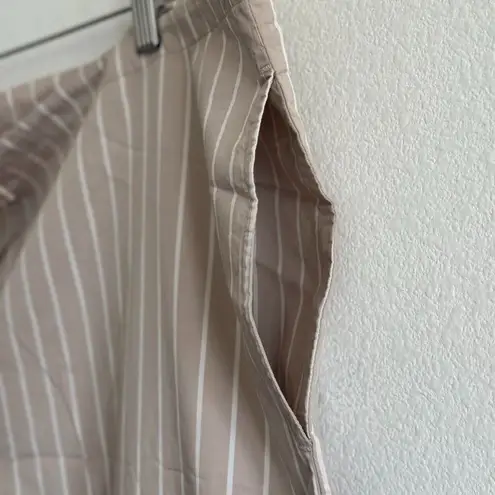 SKIMS Cotton Poplin Straight Leg Pant in Stone Stripe, Size Large