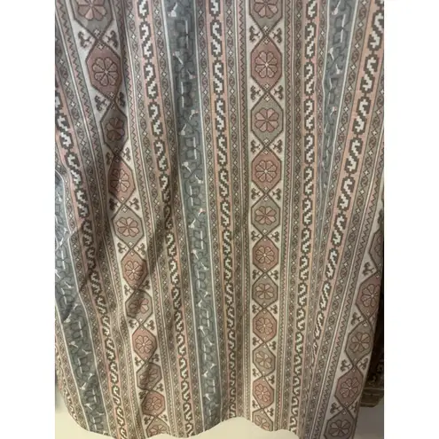 Vintage 90s Roper Western Blouse Made USA Southwestern Aztec Print Lace Trim Med