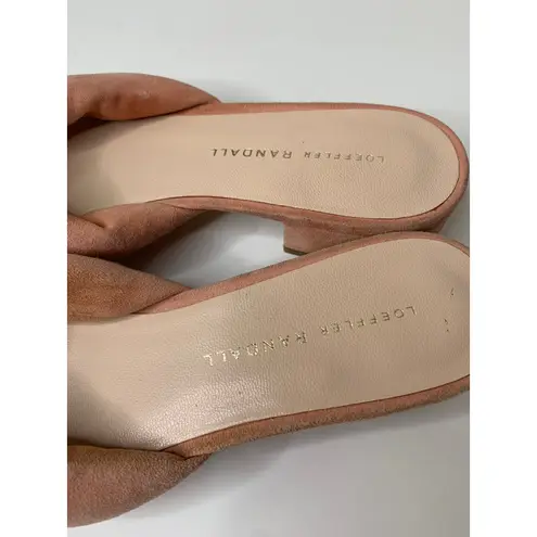 Loeffler Randall Elsie Womens Suede Knot Slide Sandal Size 7 Pink Melon