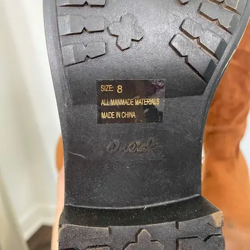 Qupid  Boho Western Brown Tan Faux Suede Over The Knee Riding Boots US 8