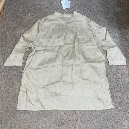 Lintico Joanna 100% Linen Dress Shirt Tunic V