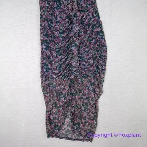 Allison Joy Allison Joy floral spaghetti adjustable strap ruched dress, size L - Image 3