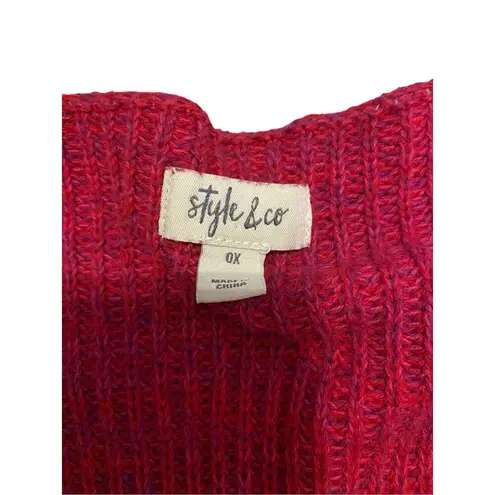 Style And Co Knit Pullover Sweater Winter Everyday School Workwear Pink Size 0X