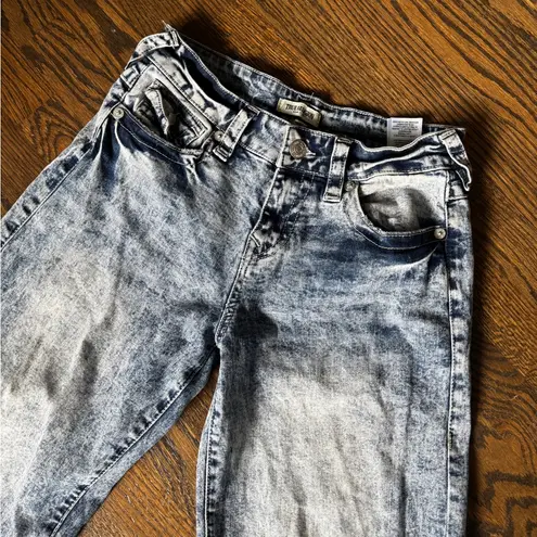 True Religion  acid wash low to mid rise baggy jeans size 26 small