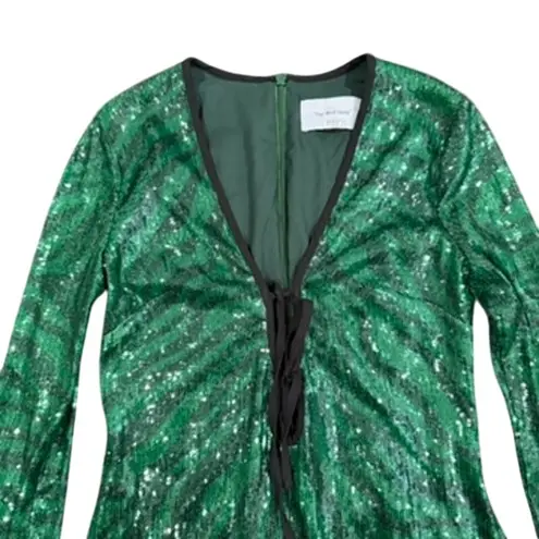 The Wolf Gang Brillo Sequin Dress in Green, Size M Green Size M