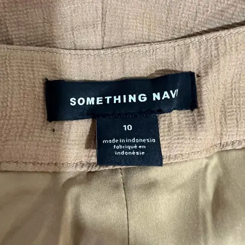 Something Navy Tan Praline Pleated Shorts Size 10 New