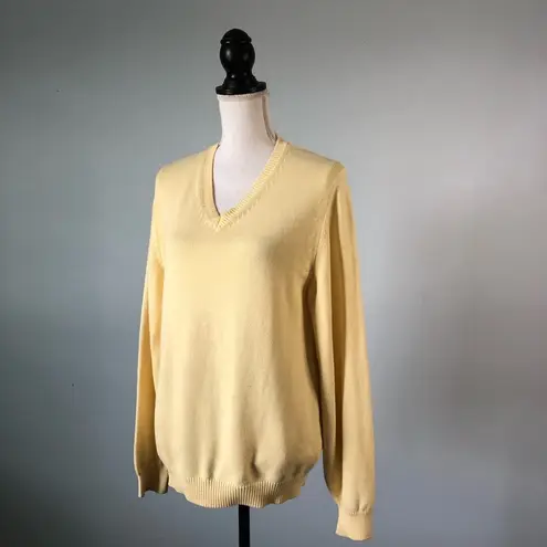 Brooks Brothers | Yellow V-Neck Knit Sweater Sz S