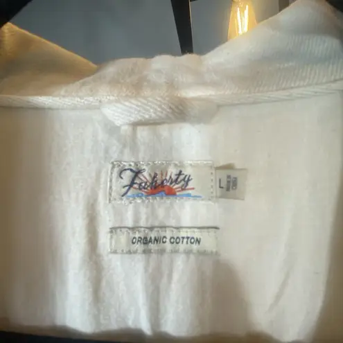 Faherty Jumpsuit Womens Large Overland Twill Cream Long Sleeve Organic Cotton