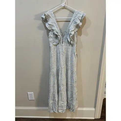 Lulus Romance In Bloom Floral Ruffled Tiered Midi Dress Size Small Prairie