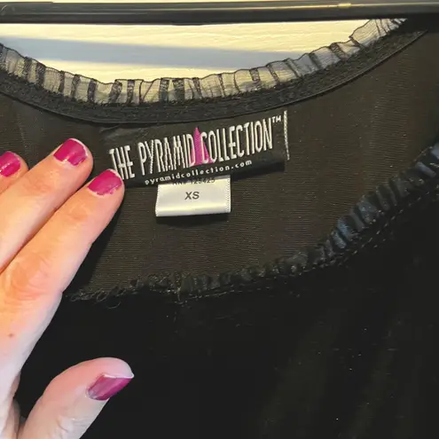 Black Velvet Tank Ruffle Trim Gothic XS Vamp Party