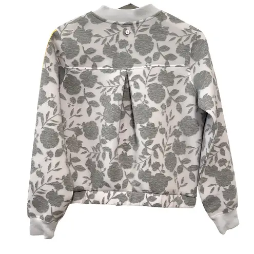 CALIA Burnout Spacer Floral Bomber Jacket S White