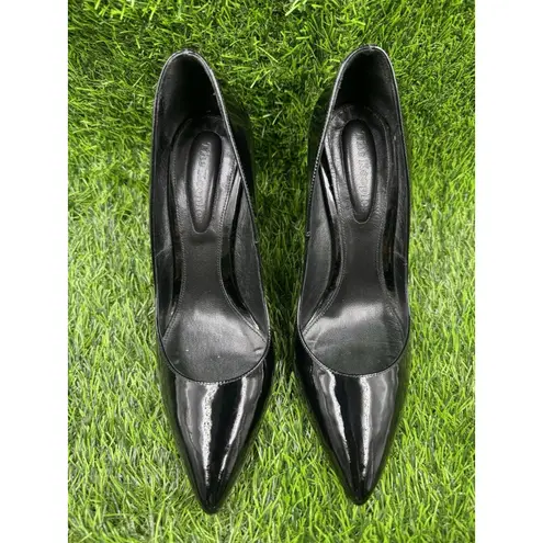 The Kooples Black Leather Pointed Toe Pump Heels Stiletto Shoes Size EU 38 US 8