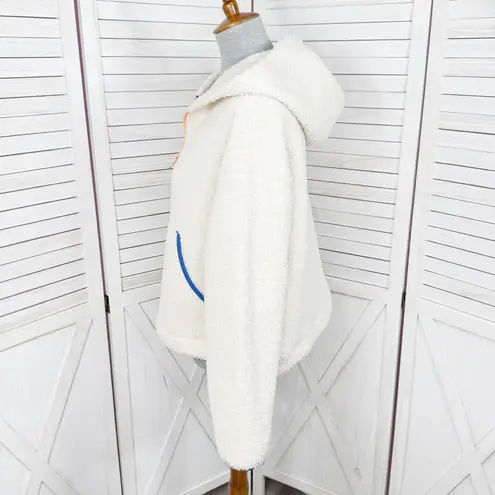 Wild Fable  Faux Sherpa Half Zip Pullover Hoodie Anorak Jacket Cream Small