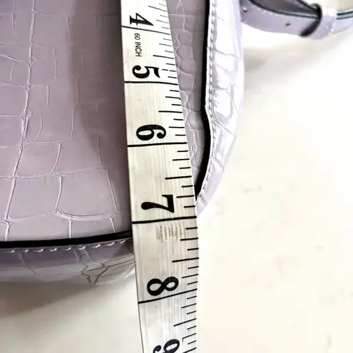 Isabelle vegan alligator texture lavender crossbody bucket bag NWT