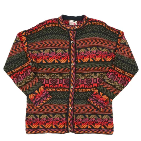 The Alpaca Connection Button Front Peruvian Alpaca Wool Cardigan Sweater L Black Size L