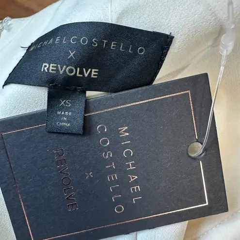 Michael Costello White One Shoulder Jumpsuit XS Lace-up Bustier Cutout $258 NEW