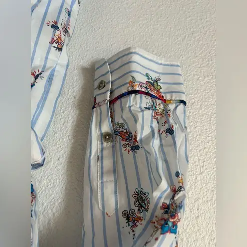 ROBERT GRAHAM Paloma Belted Cotton Mini Shirt Dress sz 10 nwt White