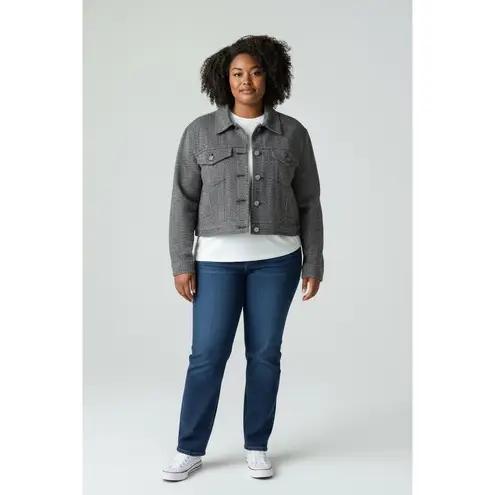 Nothing but a squeeze Women Tweed cropped button down Collared Jacket SZ.Lrg NWT Brown Size L