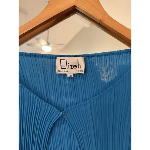 Elizeh Teal Chiffon Pleated Cardigan Size 20 laser cut