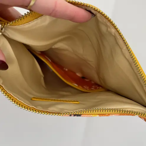 Rachel Pally NEW  Orange Reversible Floral Clutch