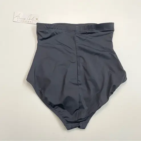 Anne cole Swimsuit Bikini Bottom High Waisted Full Coverage Tummy Control Black