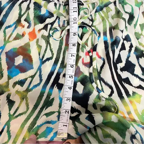 See You Monday Geometric Pattern Printed Wide Leg Pull On Pants Women Large