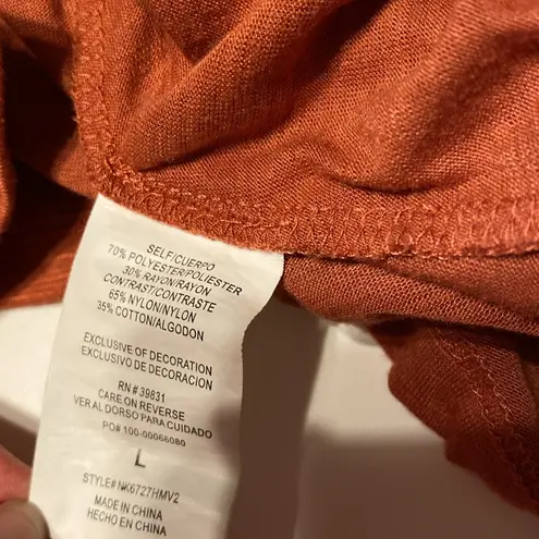 Rewind Juniors lace front tank top blouse clay large excellent dressy