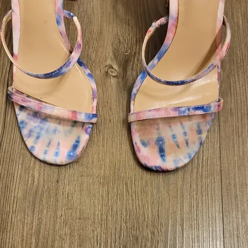 mix no. 6  Pink Purple Square Toe Aliciana Tye Dye Heels 6