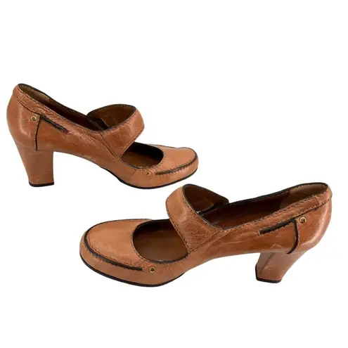 Chloé CHLOE MaryJane Round Toe Brown Leather Heels Size 38/8