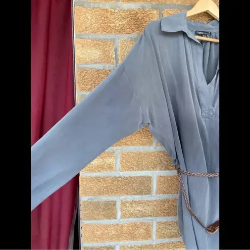 Gypsy 05 Silk Tunic Dress in Botanical gray size XS